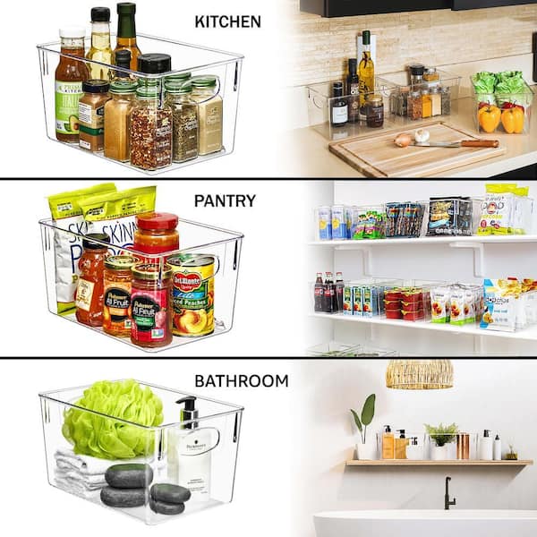 Wenqik Set Of 12 Plastic Baskets For Organizing 10.24 X 6.5 X 2.36 Inch Rectangular