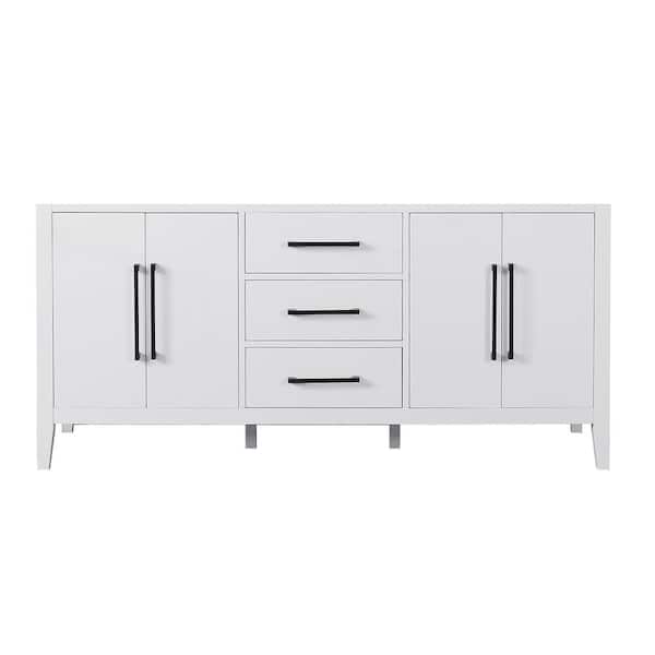 Altair Laurel 71.2 in. W x 21.6 in. D x 33.1 in. H Bath Vanity Cabinet without Top in in White