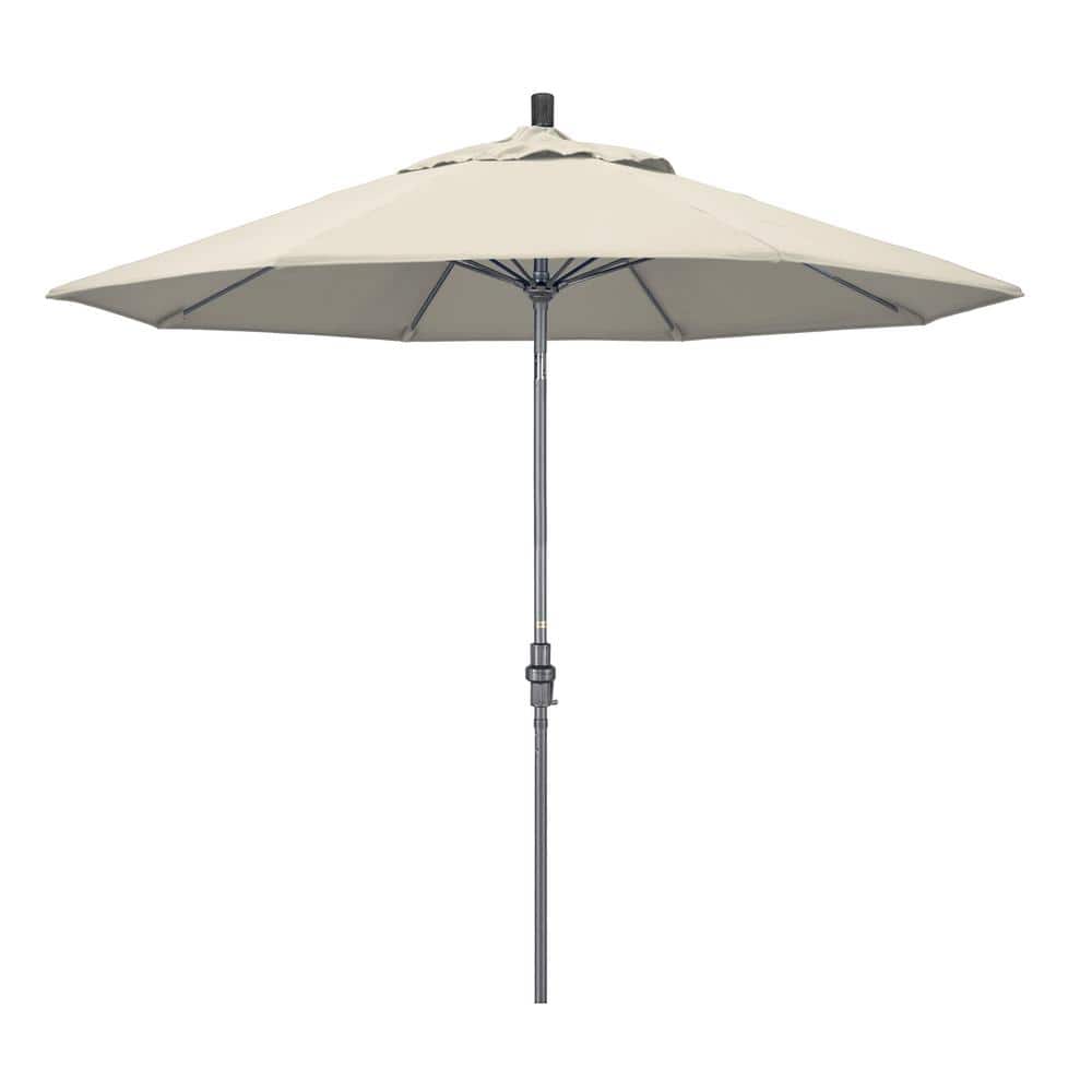 9 ft. Hammertone Grey Aluminum Market Patio Umbrella with Collar Tilt Crank Lift in Beige Olefin price history on PriceWatchPro