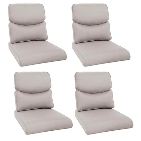 Gymojoy 22 in. x 25 in. 8-Piece Deep Seating Outdoor Lounge Chair Replacement Cushion and Back Pillow in Beige