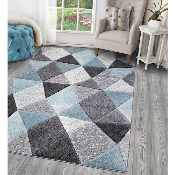 Stylewell Dilaria Blue Multi Color 5 Ft, Area Rugs 5 X 7