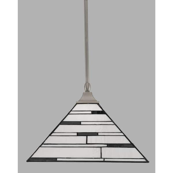 Unbranded Sparta 100-Watt 1-Light Brushed Nickel Bowl Mini Pendant Light with Glass Shade