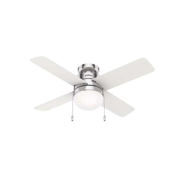 Hunter Timpani 44 In Led Indoor Brushed Nickel Ceiling Fan With Light Kit 50358 - Hunter Dempsey Low Profile 44 Ceiling Fan With 3000k Led Light