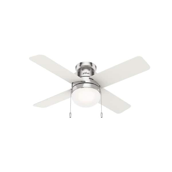 Hunter Timpani 44 in. LED Indoor Brushed Nickel Ceiling Fan with Light ...