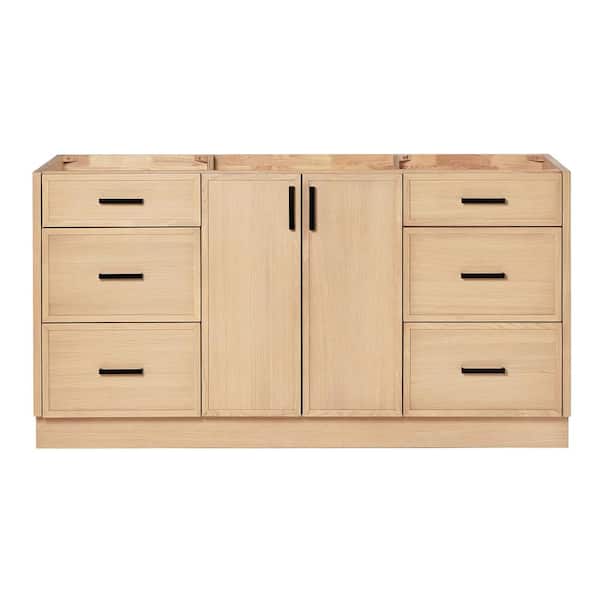 ARIEL Kelly 66 in. W x 21.5 in. D x 34.5 in. H Bath Vanity Cabinet without Top in Oak