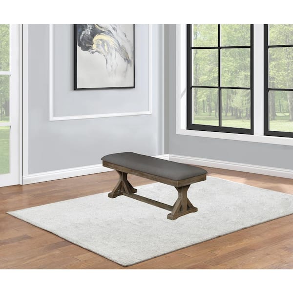 Best Quality Furniture Upholstered Bench, Gray.