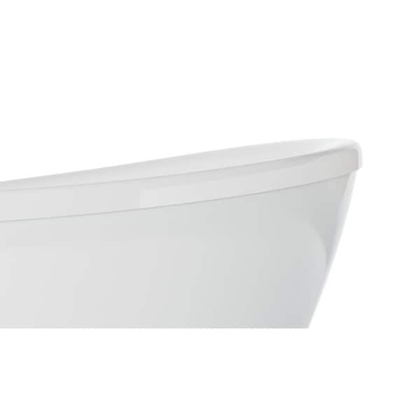Johanna 59 in. x 30 in. Acrylic Flatbottom Freestanding Soaking Bathtub in White Johanna 59 in. x 30 in. Acrylic Flatbottom Freestanding Soaking Bathtub in White