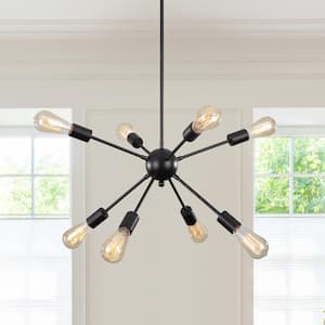 8-Light Black Sputnik Chandeliers, Modern Ceiling Light Fixture, Farmhouse Chandelier, Kitchen Light Fixtures Pendant