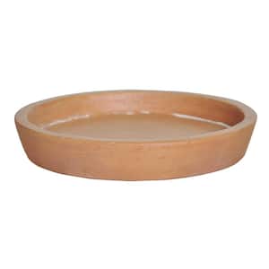 8 in. D White Washed Terra Cotta Composite Saucer