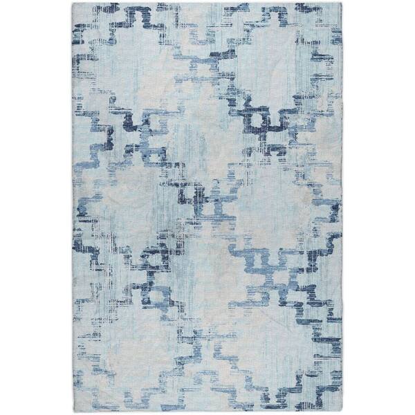 Dream Shag Premium Machine Washable Abstract ADS121 Blue 10 ft. x 14 ft. Area Rug
