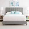 Boyd Sleep Leah Linen Panel Upholstered Platform Bed Frame, Grey, King ...