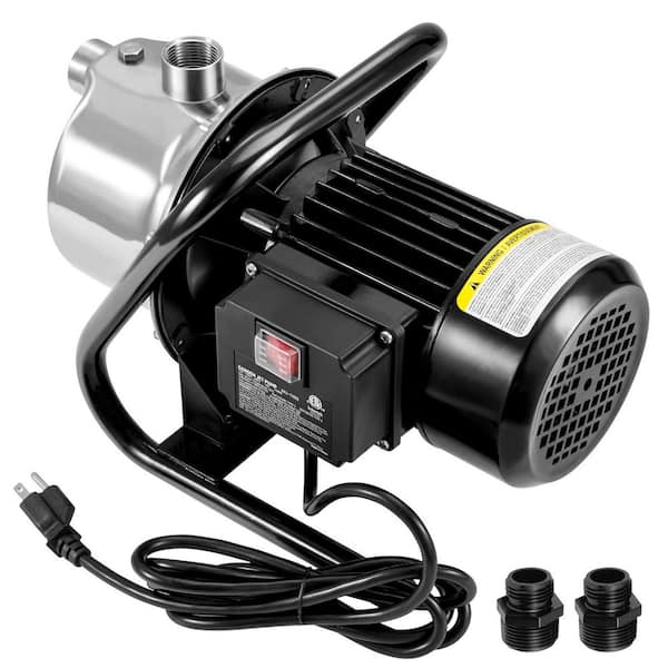 Shallow Well Pump, 1.5 HP 115V, 1200 GPH 164 ft Height, 87 psi Max Pressure, Portable Stainless Steel Sprinkler Booster