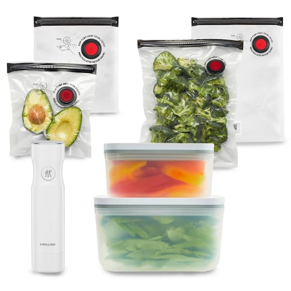 ZWILLING Fresh and Save White Food Vacuum Sealer 7-Pieces Plastic