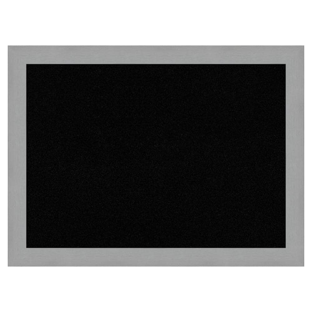 Amanti Art Brushed Nickel Framed Black Corkboard 31 in. x 23 in ...