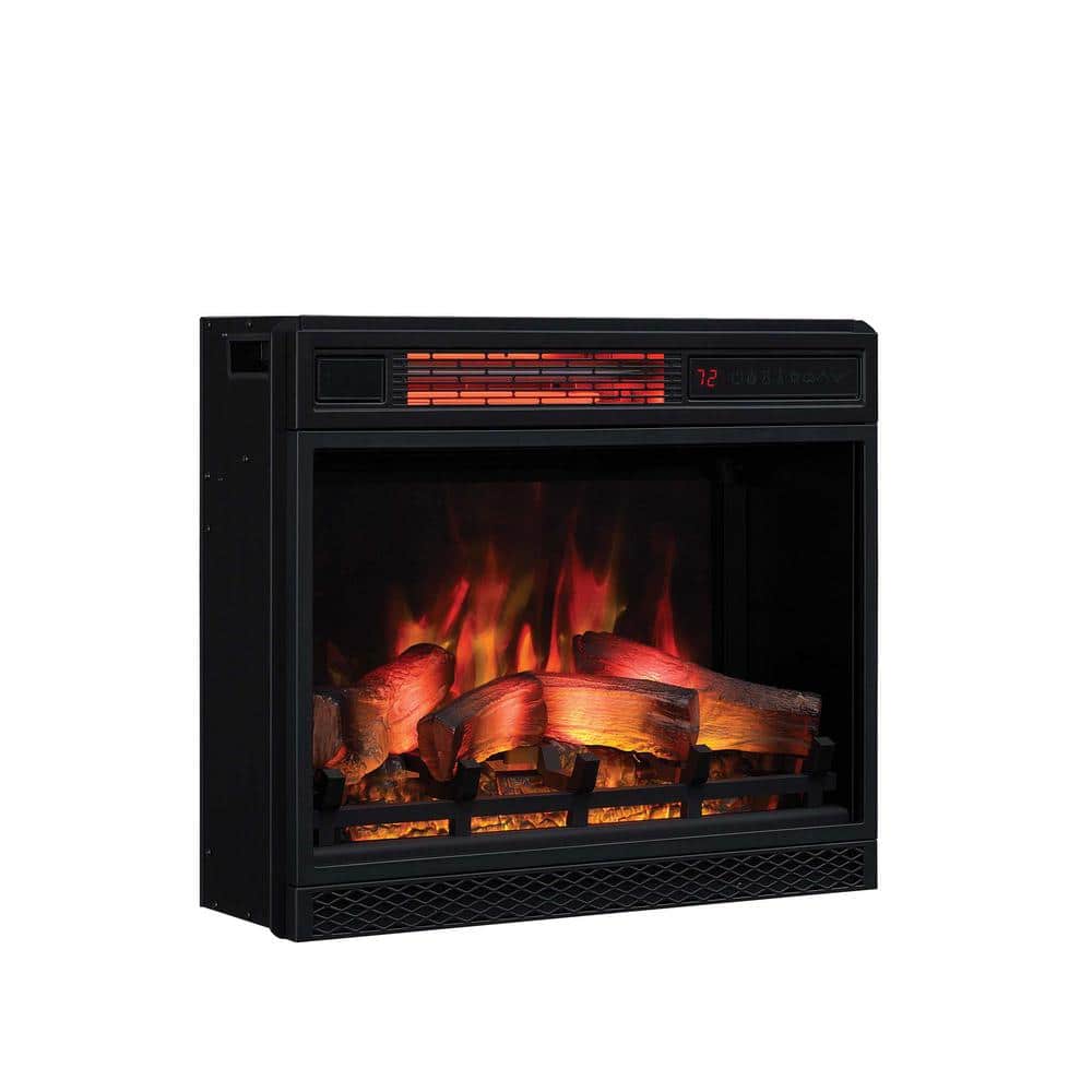 60 cm Black Electric Infrared Fireplace with Mantel