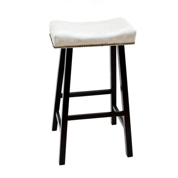 Carolina Cottage 30 in. Black Valencia Bar Stool with Chamois Upholstered Seat-DISCONTINUED