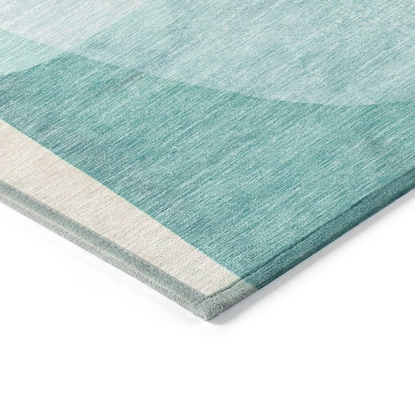 Chantille Machine Washable Indoor/Outdoor Abstract ACN2058 Seafoam 5 ft. x 7 ft. 6 in. Area Rug