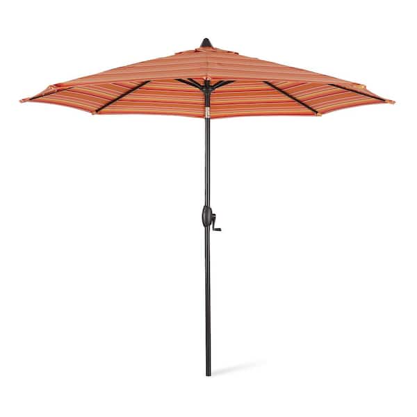 ULAX FURNITURE 9 ft. Aluminum Sunbrella Market Patio Umbrella in Dolce Mango