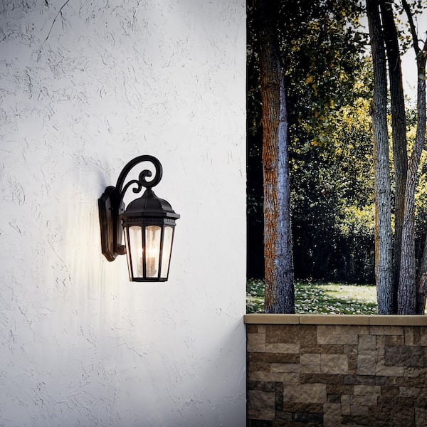Courtyard 22.25 in. 3-Light Rubbed Bronze Outdoor Hardwired Wall Lantern Sconce with No Bulbs Included (1-Pack)