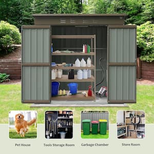 Outdoor Storage Shed 6 ft. W x 4 ft. D Metal Shed With Lockable Double Door(24 sq. ft.)