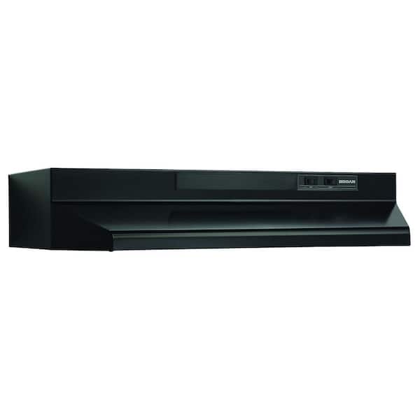 Broan-NuTone F40000 24 in. 230 Max Blower CFM Convertible Under-Cabinet Range Hood with Light in Black