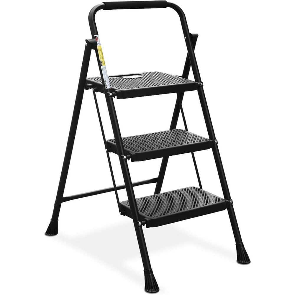 Portable Folding Step Ladder Stool with Wide Anti-Slip Pedal, Sturdy Steel, Convenient Handrail and Lightweight price history on PriceWatchPro