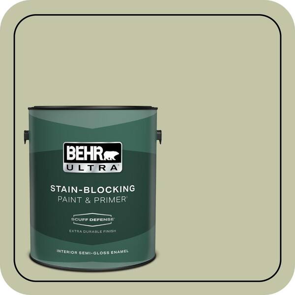BEHR ULTRA 1 gal. #S360-3 Balance Green Extra Durable Semi-Gloss Enamel Interior Paint & Primer