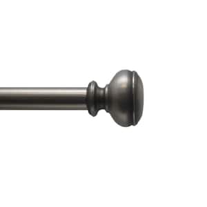 72 in. - 144 in. 1 in. Doorknob Single Rod Set in Antique Pewter