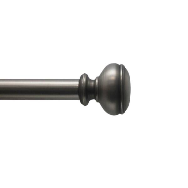 Home Decorators Collection 72 in. - 144 in. 1 in. Doorknob Single Rod Set in Antique Pewter