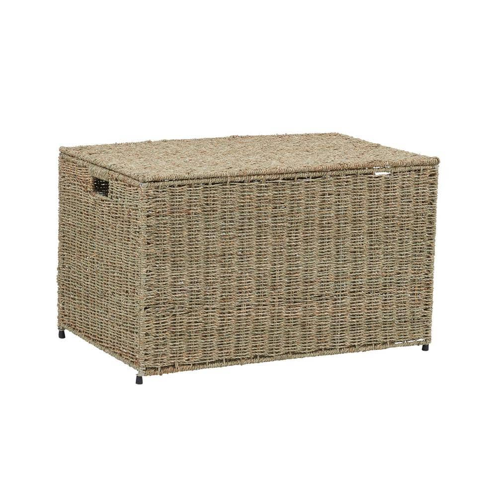 HOUSEHOLD ESSENTIALS Small Wicker Storage Chest, Natural