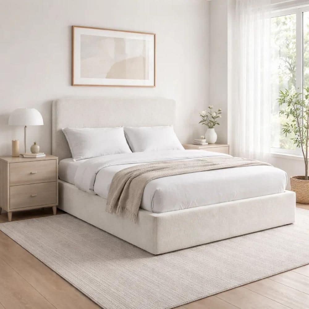 Welz White Wood Frame King Panel Bed with Headboard price history on PriceWatchPro