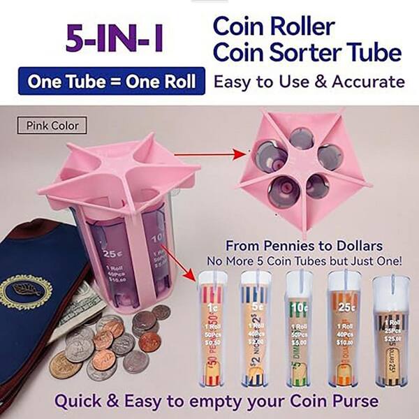 Pocket Coin Dispenser 2-Piece Set – Organize Loose Change, Holds Up To $5.33