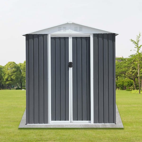 6 ft. W x 4 ft. D Outdoor Metal Storage Shed, Tool House with