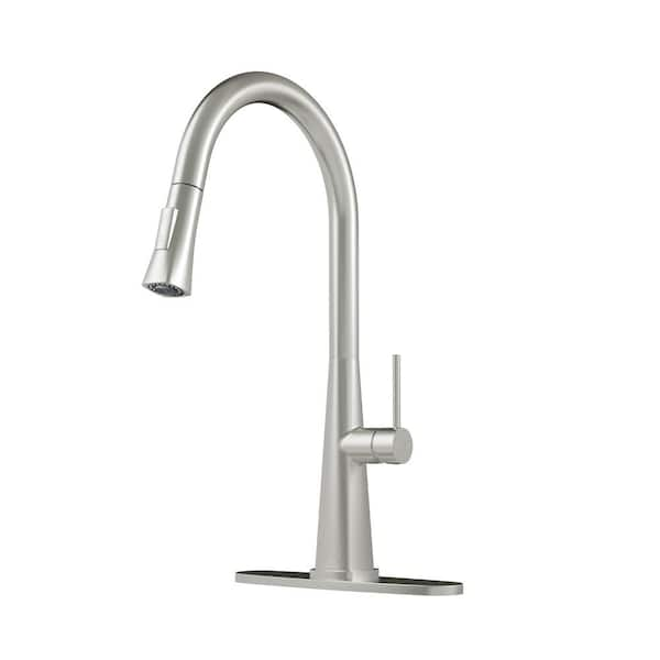 Kitchen Sink Faucet Pull Out Sprayer Mixer Tap Brushed popular Nickel and Cover