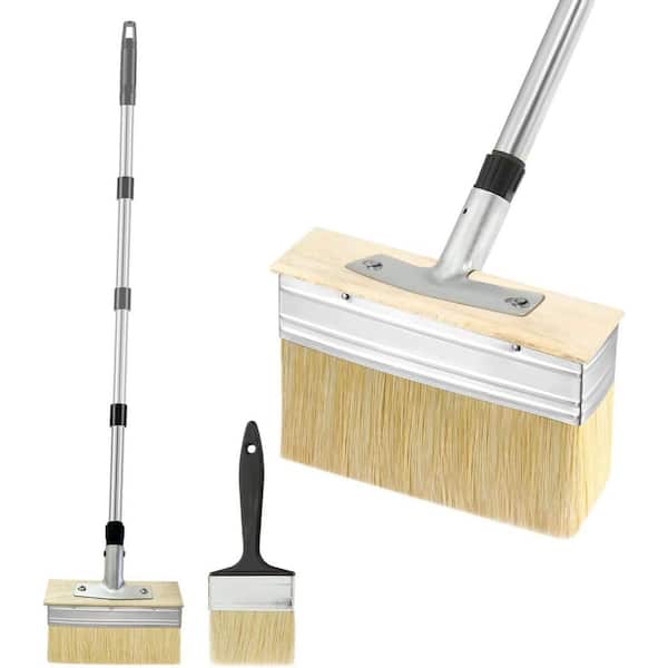 7-Decking Paint Brush with 60-Telescoping Handle for Wood Floor Fence Wall Furniture Includes 4-Brush