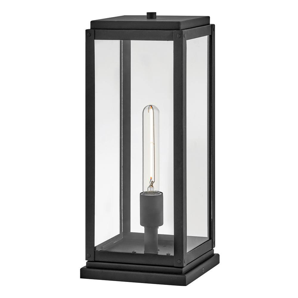 Max Black Aluminum and Clear Glass Outdoor Post Light