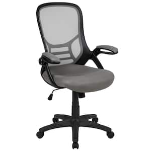 Porter High Back Mesh Swivel Ergonomic Office Chair in Light Gray with Flip-Up Arms