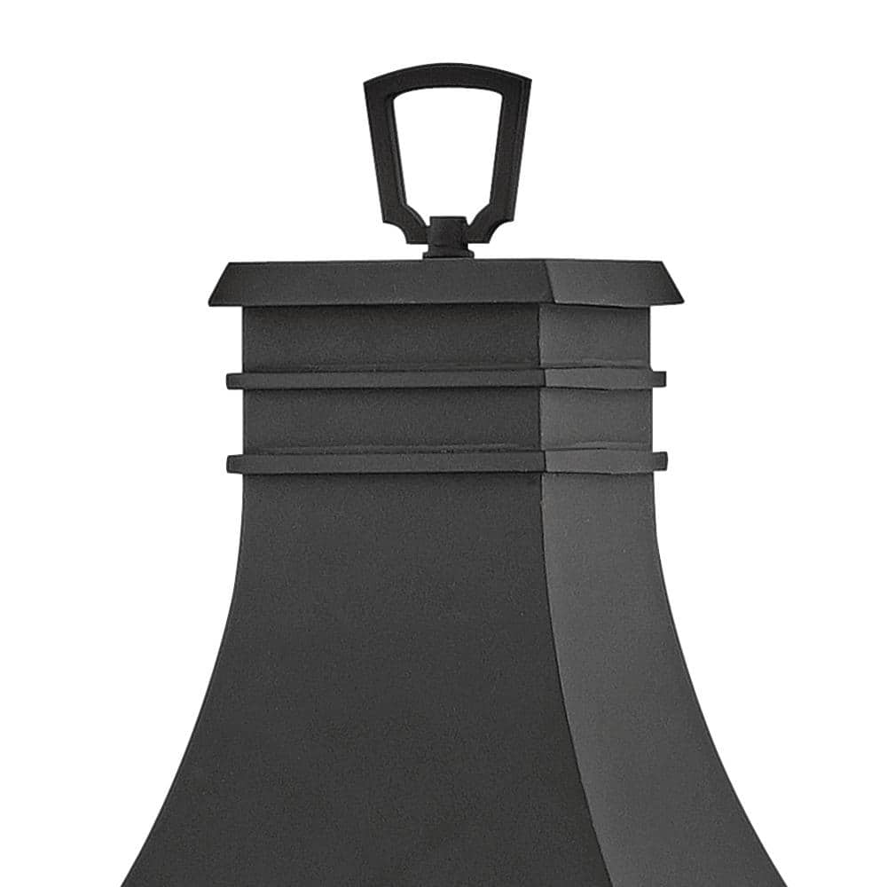 Museum Black Aluminum Outdoor Pier Mount Light with Clear Seedy Glass