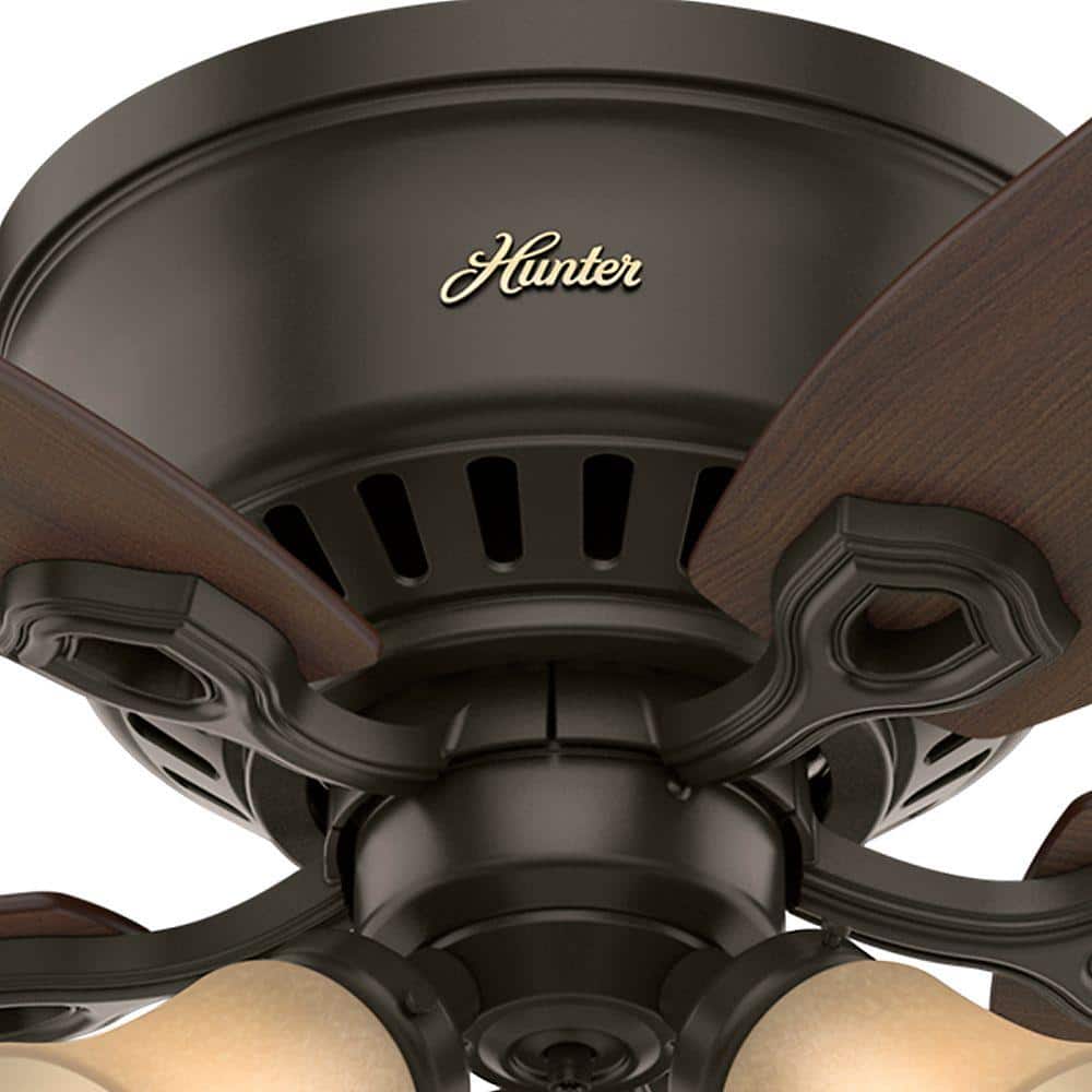 Hunter Low Profile 52" Bronze Ceiling Fan with LED Light and Remote Control