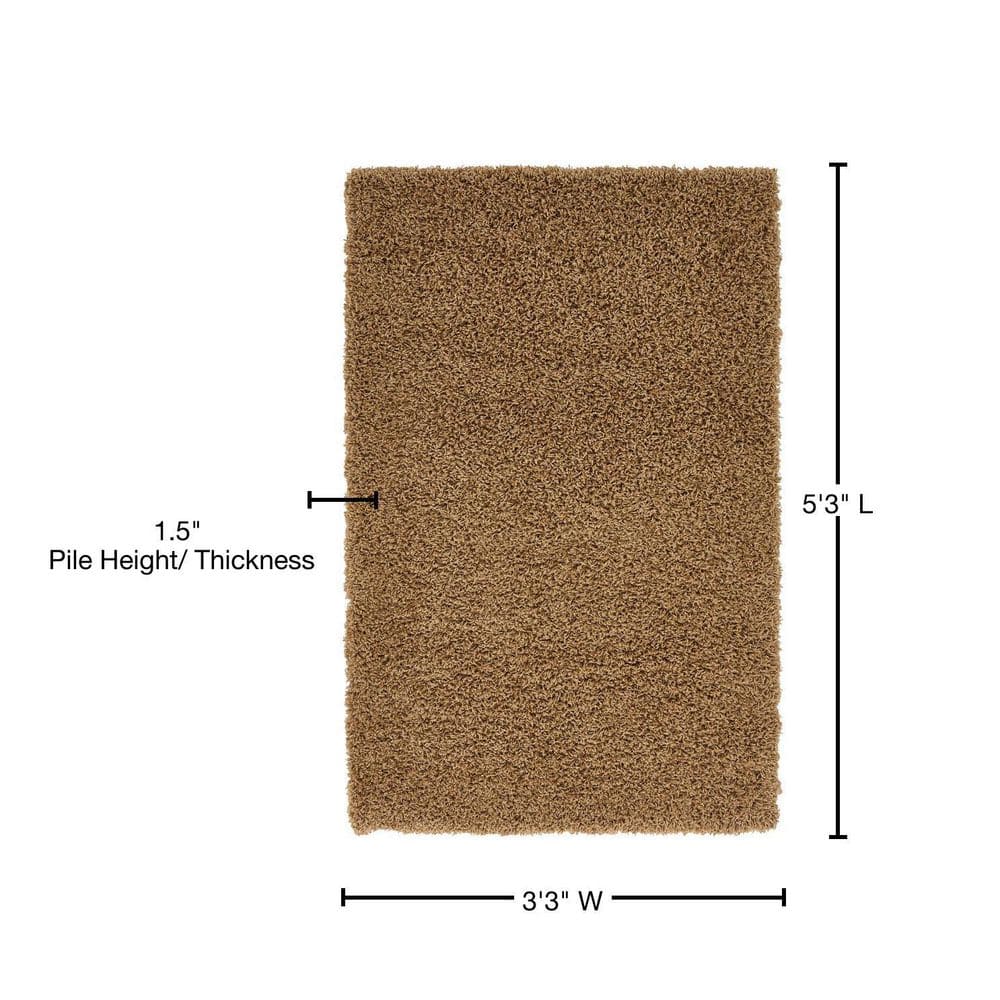 Luxurious 8' x 10' Blue Solid Shag Synthetic Area Rug