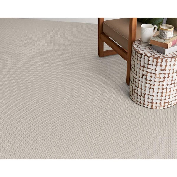 Longmont Oatmeal Beige 13.2 ft. 37 oz. Wool Pattern Installed Carpet