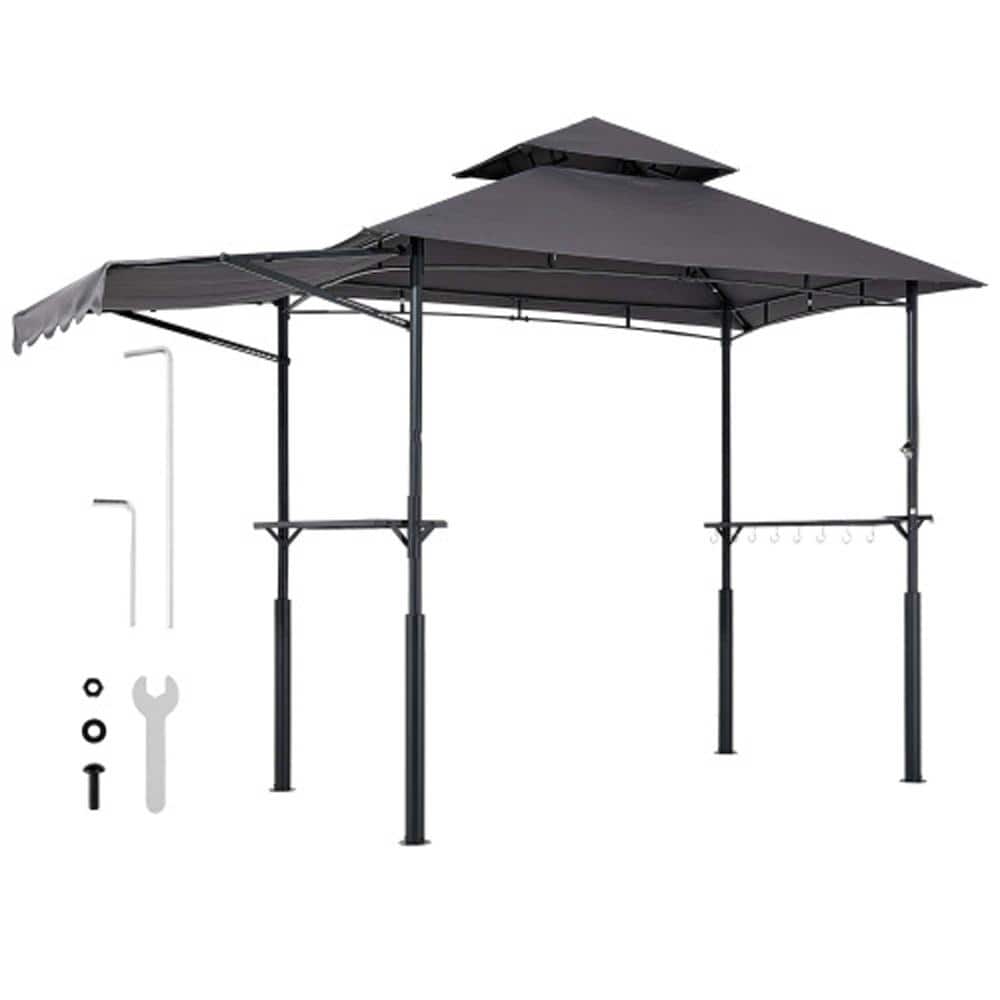 8ft. x 5ft. Dark Gray BBQ Gazebo with Double-Tiered Top price history on PriceWatchPro