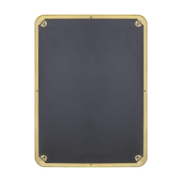 24 in. W x 36 in. H Large Modern Rectangle Stainless Steel Wall Mirror Bathroom Mirror Vanity Mirror in Brushed Gold