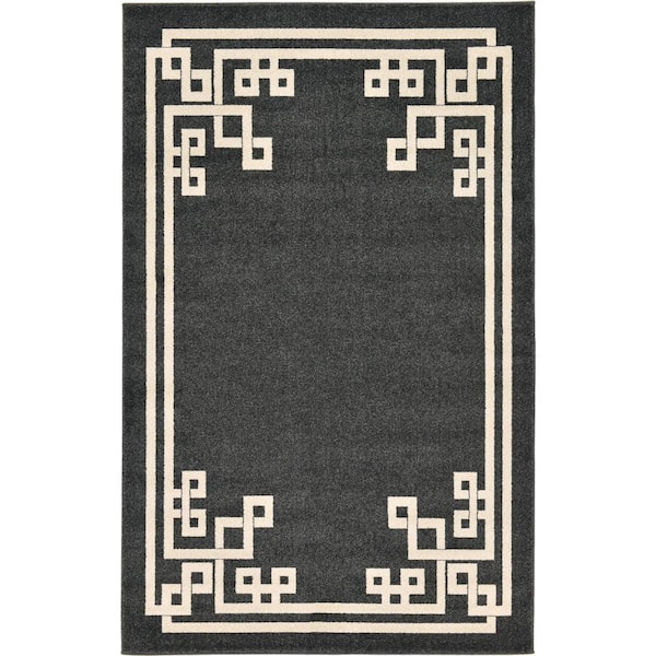 Athens Geometric Black 5' 0 x 8' 0 Area Rug