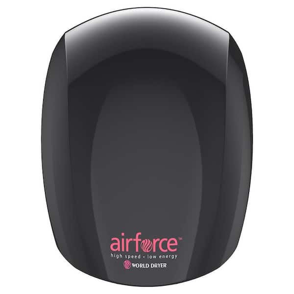 Airforce Polished Black Aluminum Automatic Electric Hand Dryer