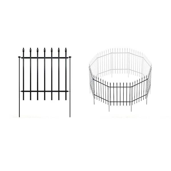 Decorative Metal Garden Fence 24 High Rustproof Animal Barrier for Dog Pet Border Outdoor Patio Lawn 5 Pack