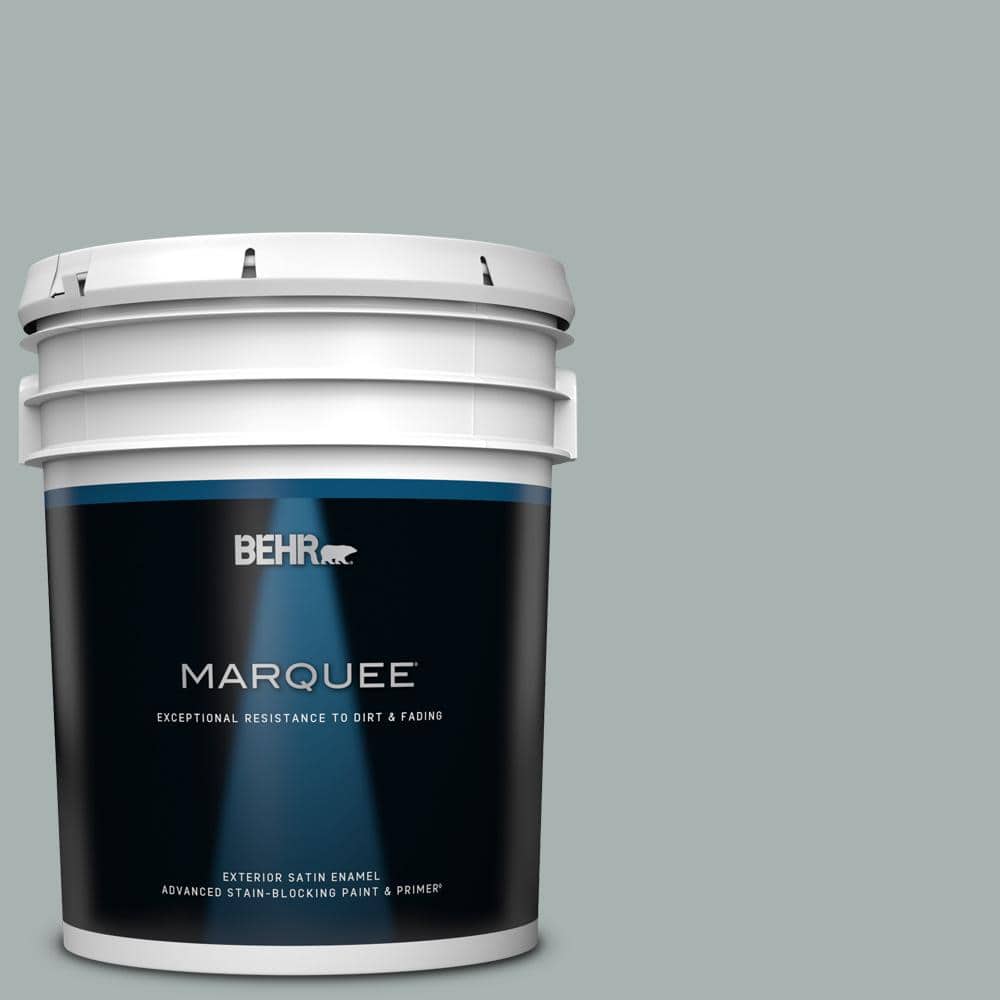 BEHR MARQUEE 5 gal. 730F4 Flint Smoke Satin Enamel Exterior Paint