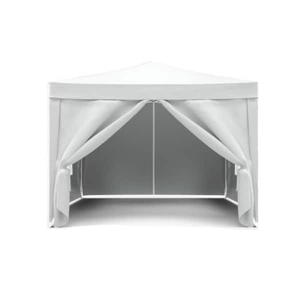 10 ft. x 10 ft. Outdoor Folding Portable Tent with 4-Removable Side Walls for Party, Beach Camping, Wedding, Gray
