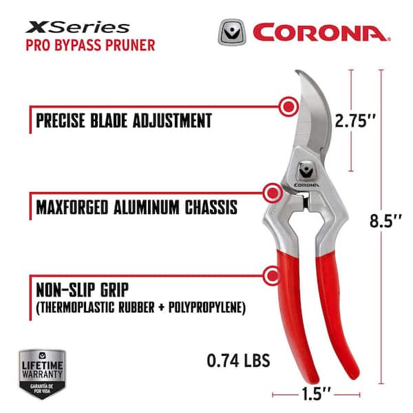 XSeries 1 in. Cut Capacity High Carbon Steel Blade with Ergonomic Tapered Handles Bypass Pruner