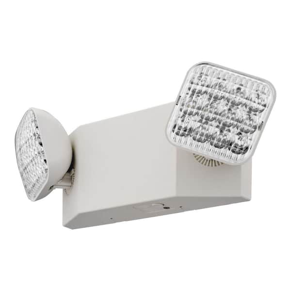 Contractor Select EU2C 120/277-Volt Integrated LED White Emergency Light Fixture with Battery